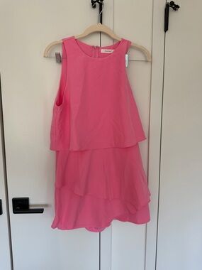 Pink Tiered Sleeveless Shift Romper